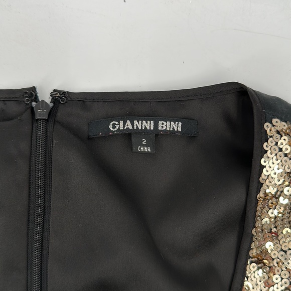Gianni Bini dress size 2 Sequin Gold Black - Picture 5 of 6